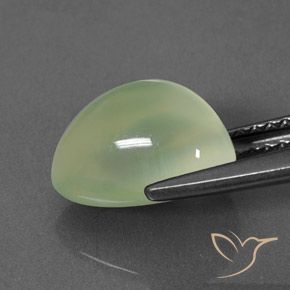 Prehnite Yellow Green  naturale da 3.02 ct, Forma a pera, Trasparente/Traslucido