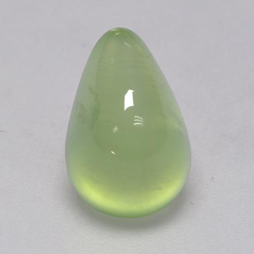 Prehnite naturale verde da 3,11 ct, taglio a pera, trasparente