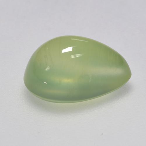 Prehnite naturale verde da 3,11 ct, taglio a pera, trasparente