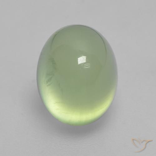 Prehnite naturale verde da 2,70 ct, taglio ovale, trasparente