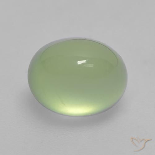Prehnite naturale verde da 2,70 ct, taglio ovale, trasparente