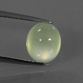 Prehnite naturale verde da 2,48 ct, trasparente, trasparente/traslucido
