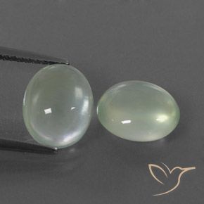 4.99ctw Naturale Verde salvia molto chiaro Prehnite, Ovale, Trasparente/Traslucido