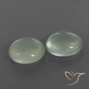 Gemme di Prehnite Verde salvia molto chiaro naturale da 4.99 ct, Ovale, Trasparente/Traslucido