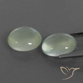 Gemme di Prehnite Verde salvia molto chiaro naturale da 4.99 ct, Ovale, Trasparente/Traslucido