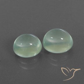 Gemme di Prehnite Verde salvia molto chiaro naturale da 4.70 ct, Ovale, Trasparente/Traslucido