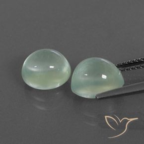 Gemme di Prehnite Verde salvia molto chiaro naturale da 4.70 ct, Ovale, Trasparente/Traslucido