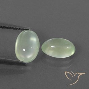 2.46ctw Naturale Pale Pear Green  Prehnite, Ovale, Trasparente/Traslucido