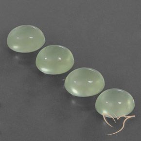 Gemme di Prehnite Pale Pear Green  naturale da 8.93 ct, Ovale, Trasparente/Traslucido