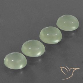 Gemme di Prehnite Pale Pear Green  naturale da 8.93 ct, Ovale, Trasparente/Traslucido