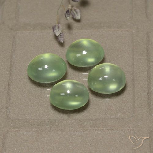 8.03ctw Naturale Very Light Green  Prehnite, Ovale, Trasparente/Traslucido