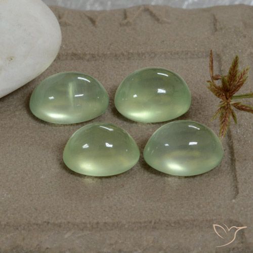 8.18ctw Naturale Pale Pear Green  Prehnite, Ovale, Trasparente