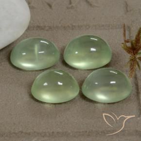 Gemme di Prehnite Pale Pear Green  naturale da 8.18 ct, Ovale, Trasparente