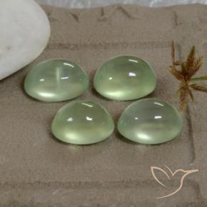 Gemme di Prehnite Pale Pear Green  naturale da 8.18 ct, Ovale, Trasparente