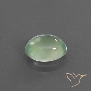 Prehnite Verde salvia molto chiaro naturale da 1.49 ct, Ovale, Trasparente/Traslucido