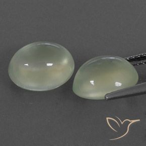 Gemme di Prehnite Light Green  naturale da 6.21 ct, Ovale, Trasparente/Traslucido