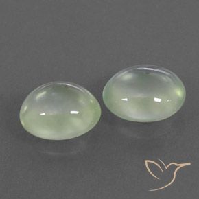 Gemme di Prehnite Pale Yellowish Green    naturale da 3.18 ct, Ovale, Trasparente/Traslucido