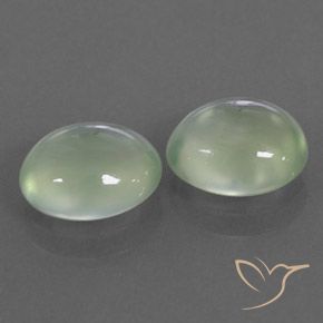 Gemme di Prehnite Pale Yellowish Green    naturale da 3.53 ct, Ovale, Trasparente/Traslucido