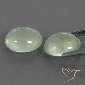 Gemme di Prehnite Pale Yellowish Green    naturale da 3.53 ct, Ovale, Trasparente/Traslucido