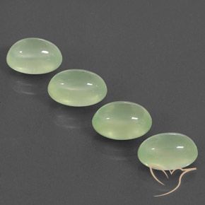 9.02ctw Naturale Pale Pear Green  Prehnite, Ovale, Trasparente/Traslucido