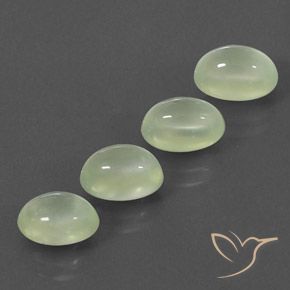 Gemme di Prehnite Pale Pear Green  naturale da 6.39 ct, Ovale, Trasparente/Traslucido