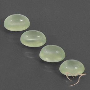 Gemme di Prehnite Pale Pear Green  naturale da 6.39 ct, Ovale, Trasparente/Traslucido