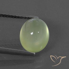 3.67ct Naturale Yellow Green  Prehnite, Ovale, Trasparente/Traslucido
