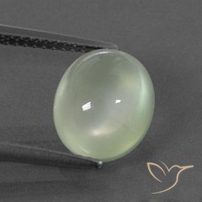 3.91ct Naturale Yellow Green  Prehnite, Ovale, Trasparente/Traslucido