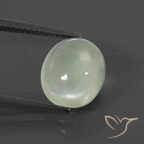 3.34ct Naturale Verde grigiastro Prehnite, Ovale, Trasparente
