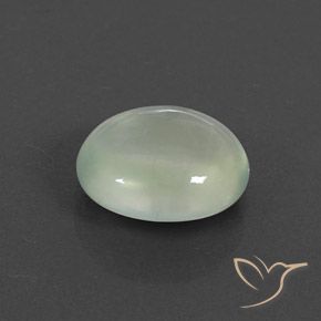 Prehnite Verde grigiastro naturale da 3.34 ct, Ovale, Trasparente
