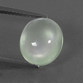 Prehnite naturale verde da 3,95 ct, taglio ovale, trasparente
