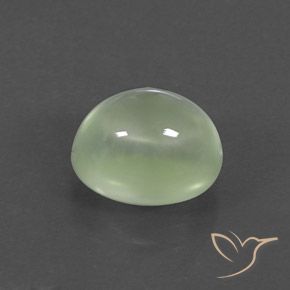 Prehnite Verde salvia molto chiaro naturale da 3.30 ct, Ovale, Trasparente/Traslucido