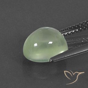 Prehnite Verde salvia molto chiaro naturale da 3.30 ct, Ovale, Trasparente/Traslucido