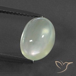 2.95ct Naturale Light Yellow Green  Prehnite, Ovale, Trasparente