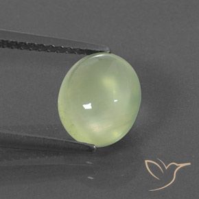 2.40ct Naturale Pale Pear Green  Prehnite, Ovale, Trasparente/Traslucido