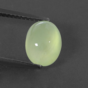 Prehnite naturale verde da 2,48 ct, trasparente, trasparente/traslucido
