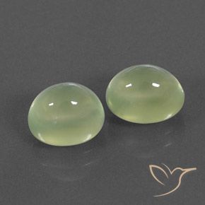 Gemme di Prehnite Light Green  naturale da 5.57 ct, Ovale, Trasparente/Traslucido