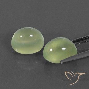 Gemme di Prehnite Light Green  naturale da 5.57 ct, Ovale, Trasparente/Traslucido