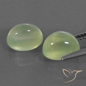 Gemme di Prehnite Medium Green  naturale da 5.43 ct, Ovale, Trasparente/Traslucido