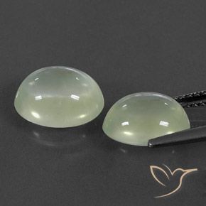 Gemme di Prehnite Olive Green  naturale da 6.09 ct, Ovale, Trasparente