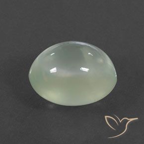 Prehnite Olive Green  naturale da 3.38 ct, Ovale, Trasparente/Traslucido