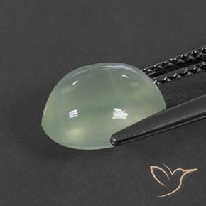 Prehnite Olive Green  naturale da 3.38 ct, Ovale, Trasparente/Traslucido