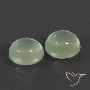 Gemme di Prehnite Medium Green  naturale da 5.39 ct, Ovale, Trasparente/Traslucido