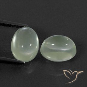 Gemme di Prehnite Light Green  naturale da 4.75 ct, Ovale, Trasparente/Traslucido