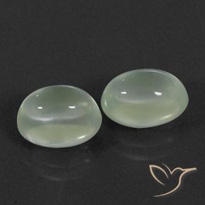 Gemme di Prehnite Light Green  naturale da 4.75 ct, Ovale, Trasparente/Traslucido