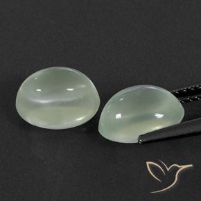 Gemme di Prehnite Light Green  naturale da 4.75 ct, Ovale, Trasparente/Traslucido