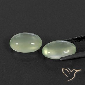 Gemme di Prehnite Pale Green  naturale da 3.52 ct, Ovale, Trasparente/Traslucido