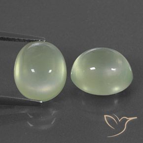 Gemme di Prehnite Light Green  naturale da 7.78 ct, Ovale, Trasparente/Traslucido