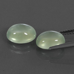 Prehnite naturale verde da 4,90 ct, trasparente, trasparente/traslucido