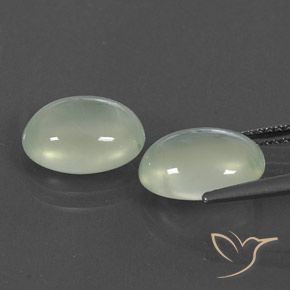 Gemme di Prehnite Verde grigiastro naturale da 6.97 ct, Ovale, Trasparente/Traslucido